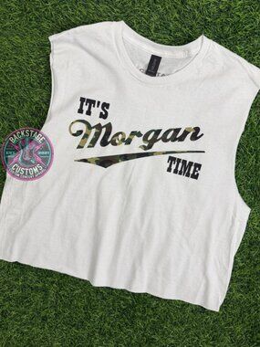 It's Morgan Time Camo Cropped Muscle Tank